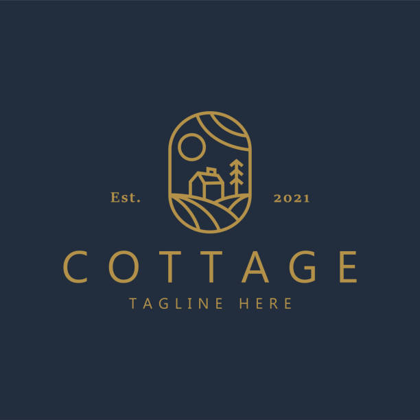 stockillustraties, clipart, cartoons en iconen met cottage eenvoudig concept logo - huisje