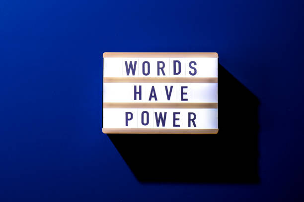 istock Lightbox with text WORDS HAVE POWER. Motivational Words Quotes Concept 1296097863