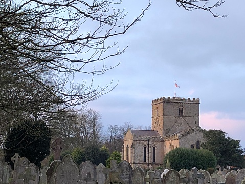 a country village parish church in england - beoley worcestershire