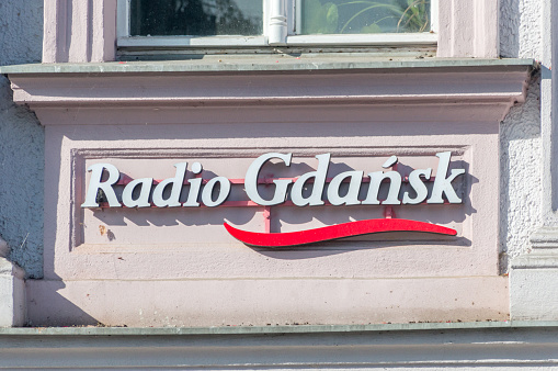 Slupsk, Poland - September 22, 2020: Radio Gdansk logo and sign.