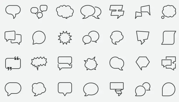 Vector illustration of Speech Bubbles Feeling Concept Icons