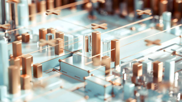 istock Modern futuristic industrial background, three-dimensional shapes. 3d illustration, 3d rendering 1296111849