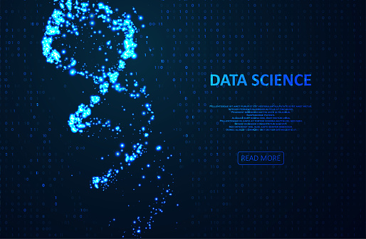 Big genomic data visualization. DNA test, genom map. Abstract binary code visualization. Big data code representation. Stream of encoded data. Graphic concept for your design