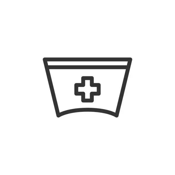 Vector illustration of Nurse Hat Line Icon