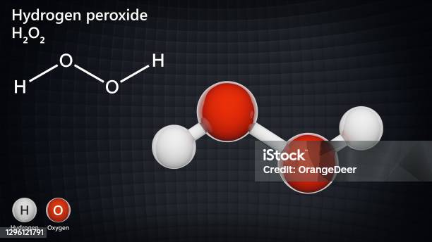 H2o2 Solid Structural Chemical Formula And Molecular Structure Of Hydrogen ...