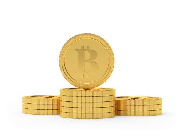 istock Bitcoin coin on a stack of gold coins 1296123195