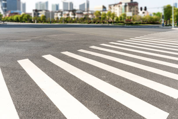 istock Zebra crossing on outdoor road 1296125865