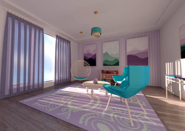istock 3D illustration living room 1296127125