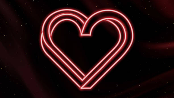 istock Bright heart. Neon sign. Retro neon heart sign on abstract background. Design element for Happy Valentine s Day. 1296127461