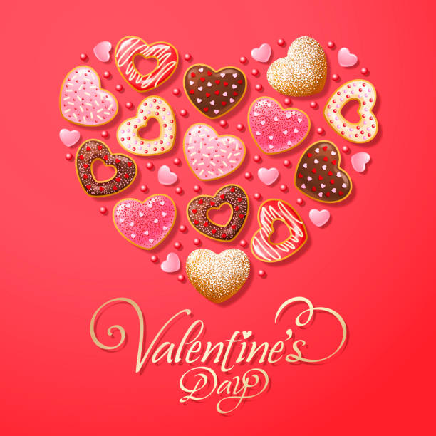 słodkie walentynki - heart shaped cookie stock illustrations