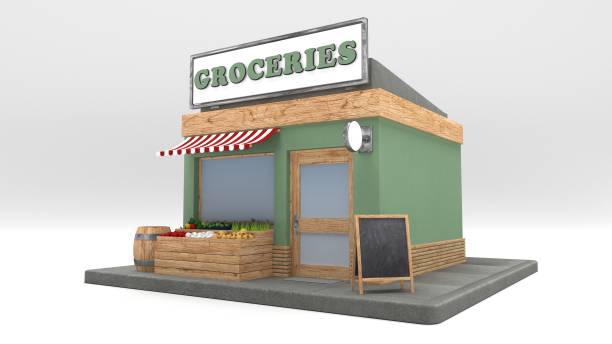 istock 3D Cartoon Shop Keeper Character 1296130466
