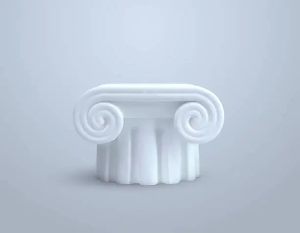 Vector illustration of White column pillar. Vector 3d illustration