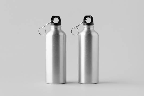 istock Reusable aluminum water bottle mockup. 1296134526