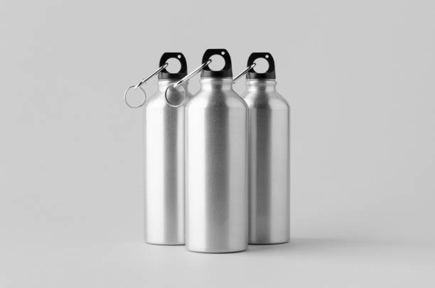 istock Reusable aluminum water bottle mockup. 1296134544