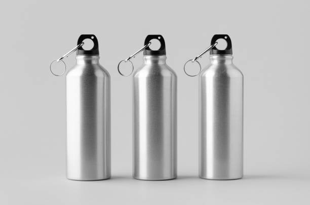 istock Reusable aluminum water bottle mockup. 1296134684