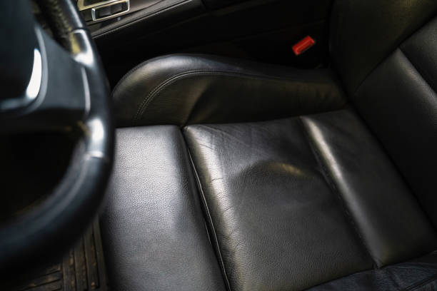 istock Leather car seats close up 1296138635