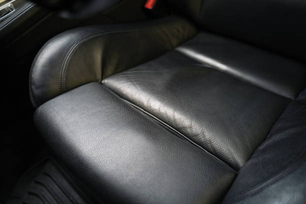 istock Leather car seats close up 1296138715