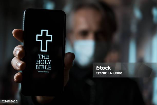 Bible Online Stock Photo - Download Image Now - Catholicism, Priest, Internet