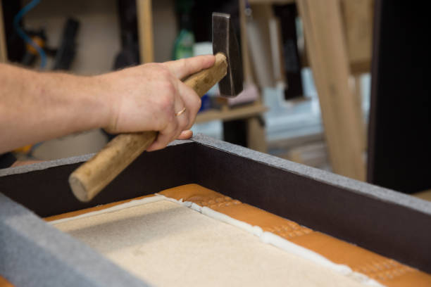 istock Bed and sofa manufacturing, couch and mattress manufacturing. 1296144448