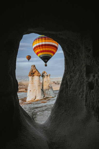 Fairy chimneys or Cappadocia Natural buildings in some places in the world are similar to fairy chimneys but nowhere that it can  be found much often that. Therefore, Cappadocia Fairy chimneys are shown as one of the 7 wonders of the world. rock hoodoo stock pictures, royalty-free photos & images