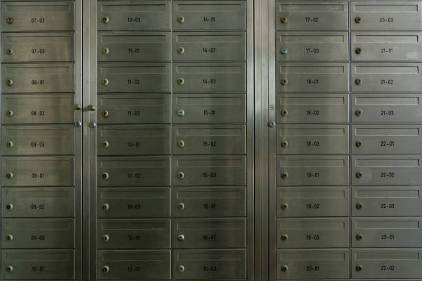 istock Metal mailboxes in an apartment building 1296146305