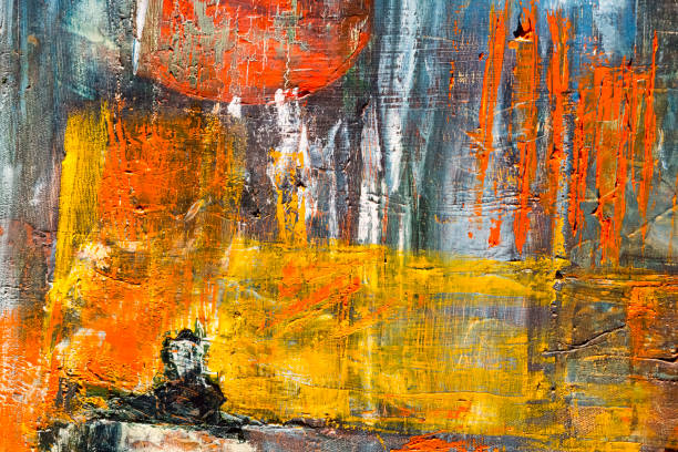 istock Painting Artistic bright color oil paint texture abstract artwork. Modern futuristic pattern for grunge wallpaper, interior, album, flyer cover, poster, booklet background. Creative graphic design 1296148853