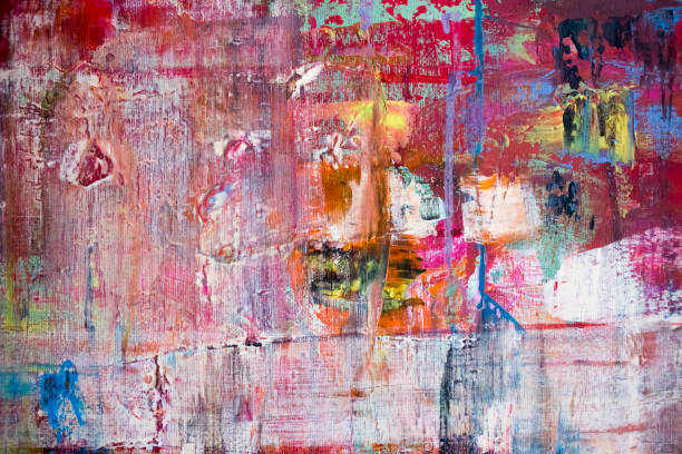 istock Painting Artistic bright color oil paint texture abstract artwork. Modern futuristic pattern for grunge wallpaper, interior, album, flyer cover, poster, booklet background. Creative graphic design 1296150674