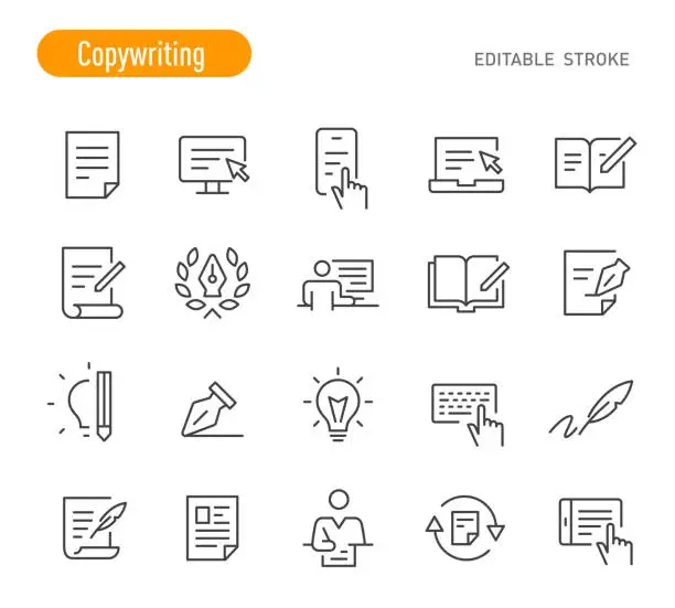 Vector illustration of Copywriting Icons - Line Series - Editable Stroke