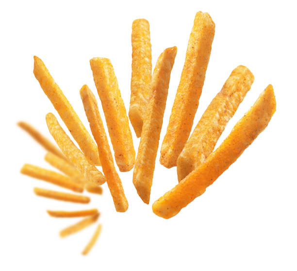 istock French fries levitate on a white background 1296159659