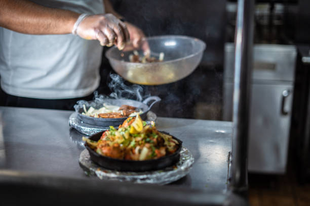 istock Indian kebab platter in hot sizzling plate 1296160890