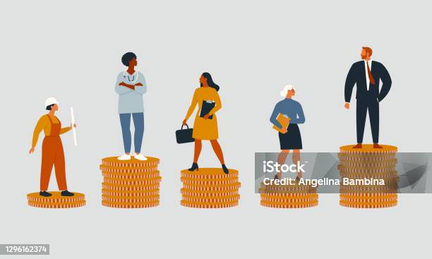 Rich And Poor People With Different Salary Income Or Career Growth Unfair Opportunity Concept Of Financial Inequality Or Gap In Earning Flat Vector Cartoon Illustration Isolated Stock Illustration - Download Image Now