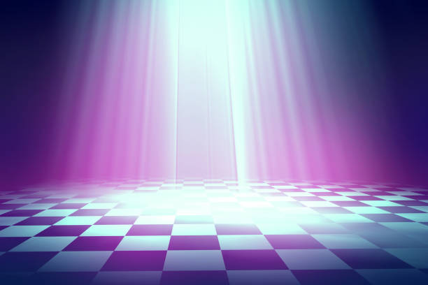 theater stage in the rays of light