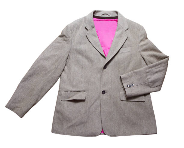 istock Men's classic blazer with pink lining on a white background - isolated 1296163253