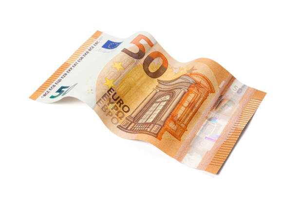 istock New 50 Euros bill in wave shape isolated with clipping path 1296167836