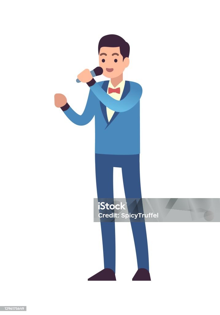 Classical Musicians Vocalist Singers Performing Symphony Entertainment  Concert Man With Microphone And Sings Song Vector Flat Style Cartoon  Isolated Single Male Character Stock Illustration - Download Image Now -  iStock