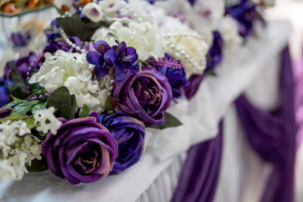 istock composition of artificial flowers. floral table decoration 1296176380