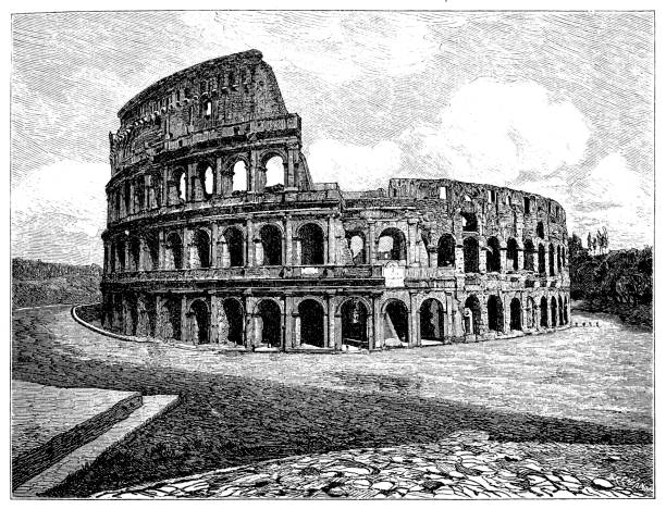 illustrations, cliparts, dessins animés et icônes de colosseum, rome, italie - ancient rome illustration and painting engraving engraved image