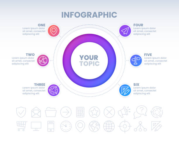 kreis-wahl-infografik-design - querschnitt grafiken stock-grafiken, -clipart, -cartoons und -symbole