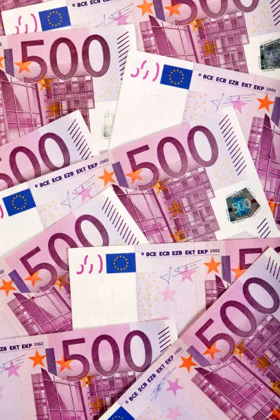 Background of 500 Euro bills