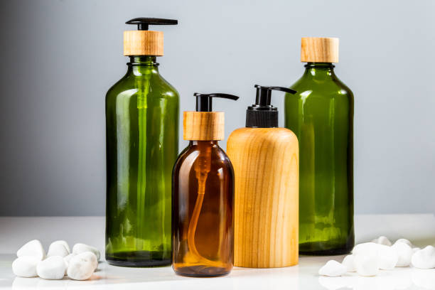 istock Glass and wood eco friendly bathroom accessories 1296179529