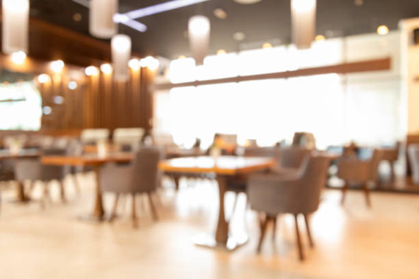 istock Blurred background : Customer at restaurant blur background with bokeh. 1296182185