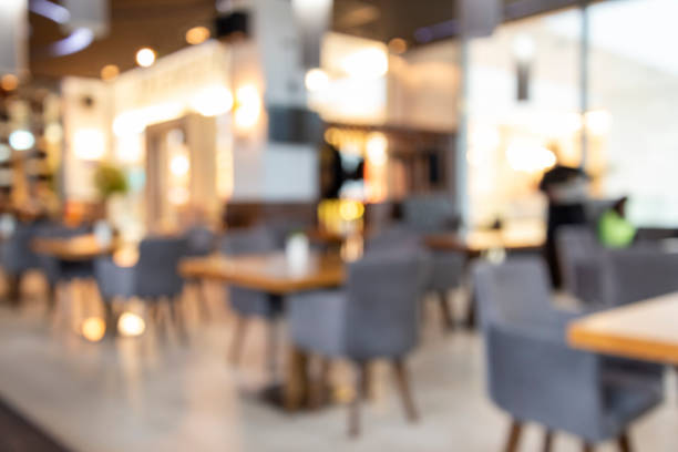 istock Blurred background : Customer at restaurant blur background with bokeh. 1296182204