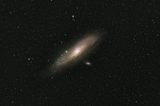 Andromeda galaxy captured by Canon 90D DSLR and Samyang 135mm f2.0 lens.