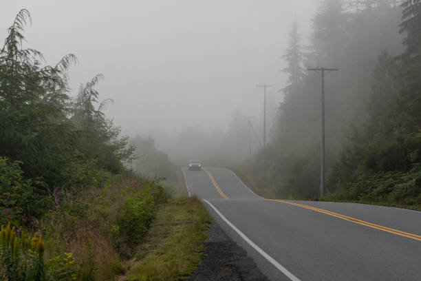 Foggy Highway stock photo