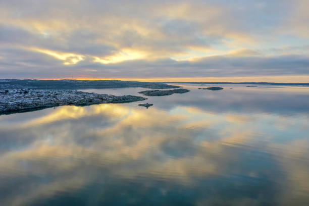 istock Sea lika a mirror in winter drone photo 1296193761
