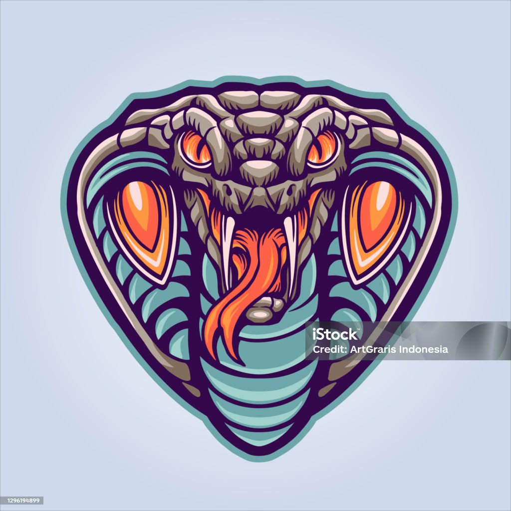 Head King Cobra Animal Mascot Logo Vector Illustrations For Your Work Logo  Mascot Merchandise Tshirt Stickers And Label Designs Poster Greeting Cards  Advertising Business Company Or Brands Stock Illustration - Download Image