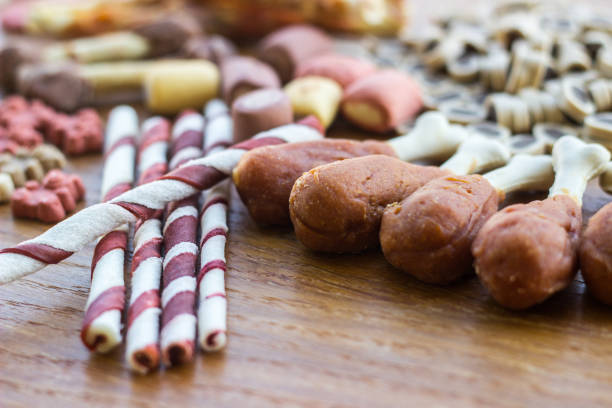 istock Dog tasty colored biscuits, snacks for dogs 1296201661