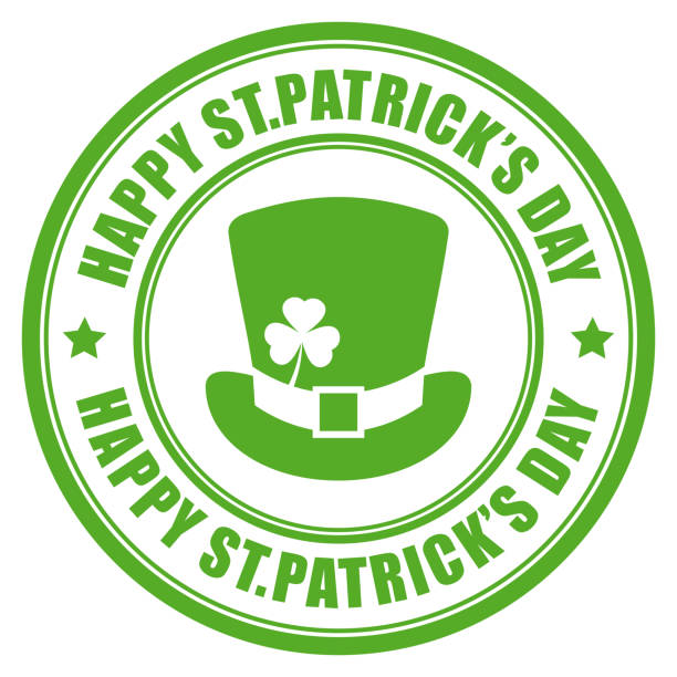 etykieta wektorowa happy st patrick's day - celtic style celtic culture circle irish culture stock illustrations