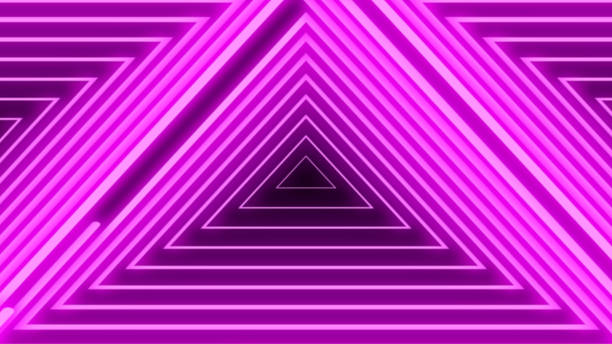 istock Abstract digital background with neon purple triangles. Abstract tunnel, portal 1296209676