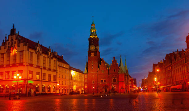 istock Night view of Wroclaw Old Town Hall, Poland 1296212038